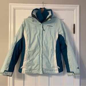 Columbia 2-in-1 Women's Teal and White Ski Jacket